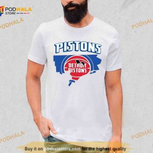 Detroit Pistons Basketball Map Logo 2023 Shirt