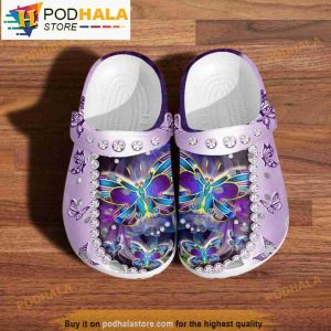 Diamond Butterfly 3D Crocs, Funny Crocs