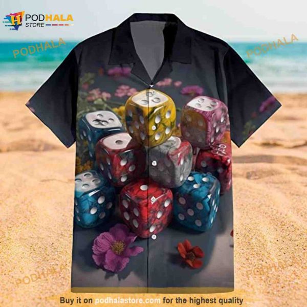 Dice Luck Is In Small Things Funny Hawaiian Shirt, Summer Beach Shirt, Colorful Tropical Hawaii Shirt
