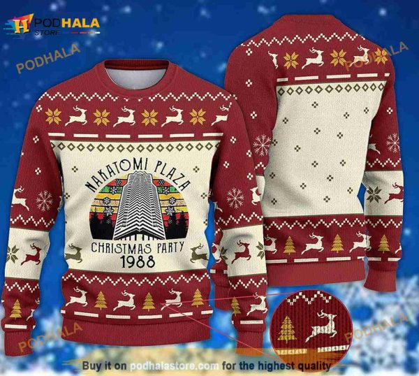 Die Hard Christmas Movie Funny 3D Ugly Sweater, Nakatomi Plaza Christmas Gift
