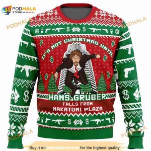 Die Hard Ugly Sweater, It's Not Christmas Until Hans Gruber Falls From Nakatomi Plaza