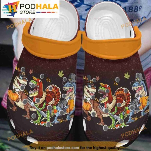 Dinosaur Turkey Dino Gifts Jurassic Park 3D Crocs, Funny Crocs