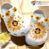 Dinosaurs Sunflower 3D Crocs, Funny Crocs