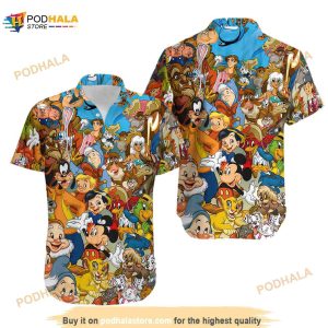 Disney All Characters Collection Funny Hawaiian Shirt, Disney Funny Hawaiian Shirt