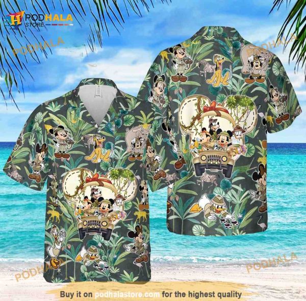 Disney Animal Kingdom Mickey And Friends Hawaiian Shirt