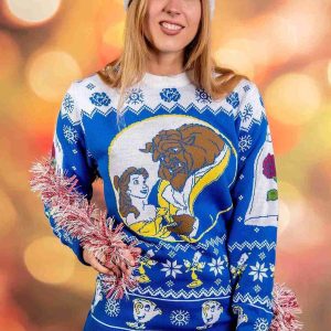 Disney Beauty And The Beast Ugly Sweater, Disney Belle Princess And The Beast Christmas Gift