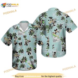 Disney Boys' Button Down Hawaiian Shirt, Mickey Shirt