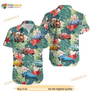 Disney Cars Group Funny Hawaiian Shirt, Disney Car Aloha Shirt