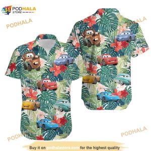 Disney Cars Group Hawaiian Shirt, Disney Car Aloha Shirt