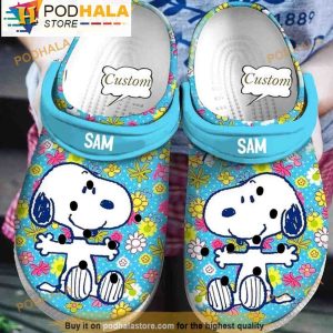 Disney Custom Art Snoopy Flowers 3D Crocs