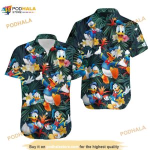 Disney Donald Duck Hawaiian Shirt, Summer Beach Trip Family Button Up Shirt