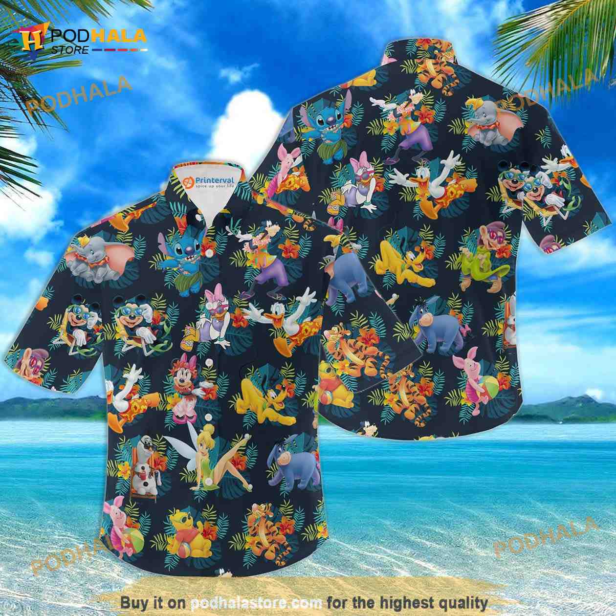 Mickey Mouse Hawaiian Shirt Mickey Pineapple Hibiscus Hawaiian