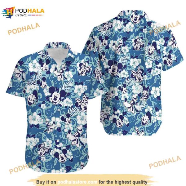 Disney Mickey Mouse Floral Aloha 3D Hawaiian Shirt