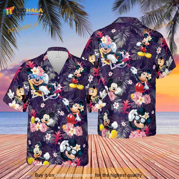 Disney Mickey Mouse Hawaiian Shirt, Summer Beach Trip Family Hawaiian Shirt, Aloha Hawaiian Beach Shirt