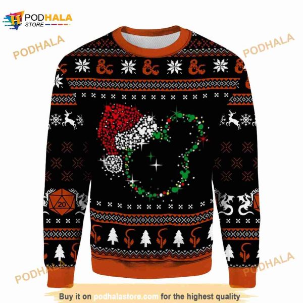 Disney Mickey Mouse Santa Hat Christmas 3D Sweater