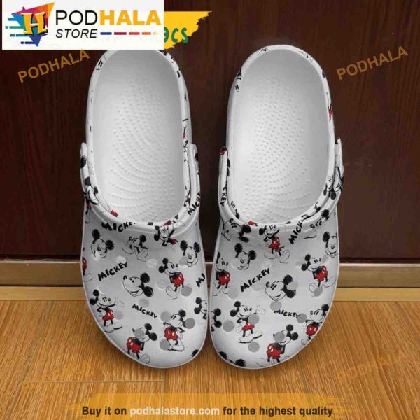Disney Mickey Mouse White Crocband 3D Crocs Clog Shoes