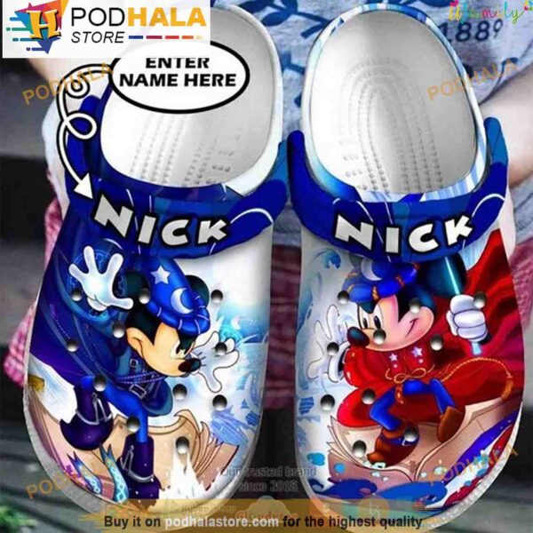 Disney Mickey Mouse Wizard Custom Name 3D Crocs, Funny Crocs