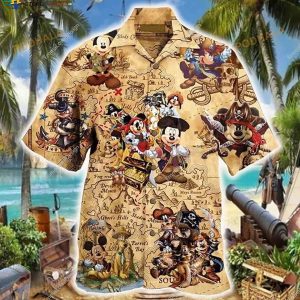 Disney Pirate Funny Hawaiian Shirt, Mickey Pirate Funny Hawaiian Shirt Trq