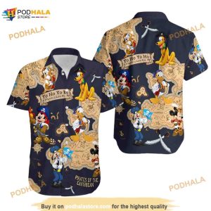 Disney Pirates Of Caribbean Hawaiian Shirt Mickey And Friends A Pirate's Life Summer Hawaiian