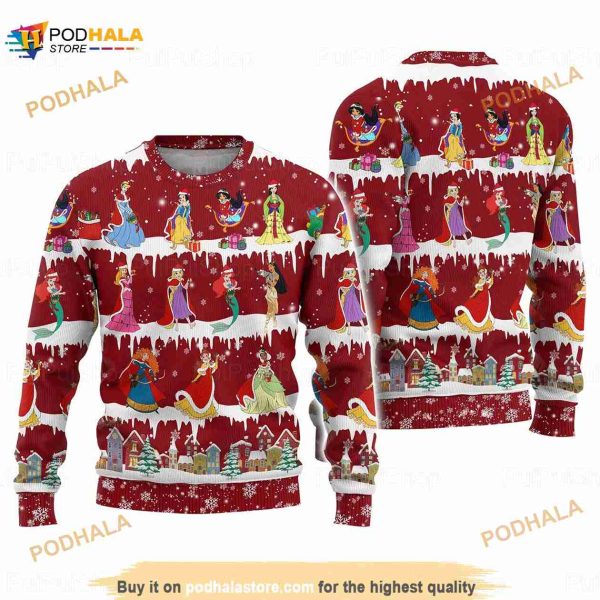 Disney Princess Christmas 3D Funny Ugly Sweater