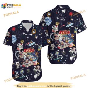 Disney Space Mountain Hawaiian Shirt, Mickey And Friends Vintage Hawaiian Shirt