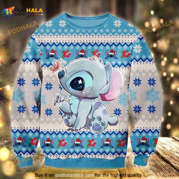 Disney Stitch Cute Christmas 3D Sweater