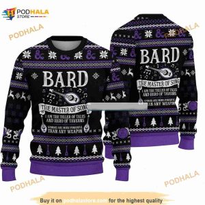 Dnd Classes Collection Bard Christmas Ugly Sweater Over Print, Dungeons And Dragons Gift For Fans