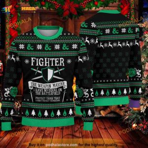 Dnd Classes Collection Fighter The Weapon Master Christmas ugly Sweater