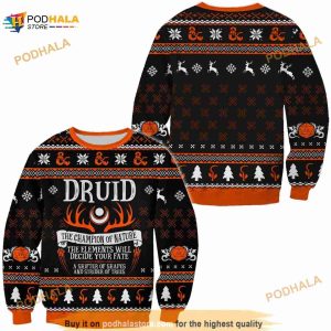 Dnd Druid The Champion Of Nature Classes Collection Christmas 3D Sweater