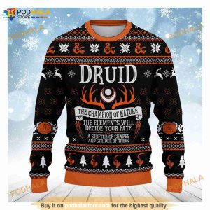Dnd Dungeons & Dragons Druid Class Ugly Christmas Sweater