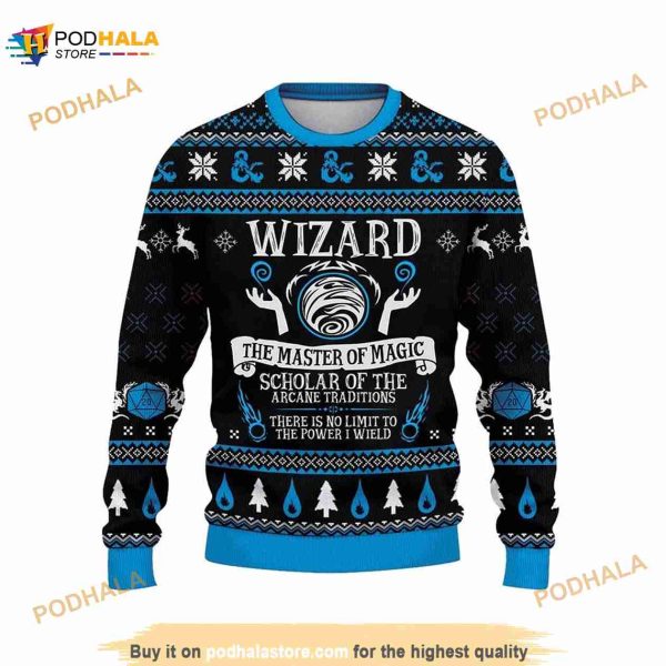 Dnd Dungeons & Dragons Wizard Class Ugly Christmas Sweater