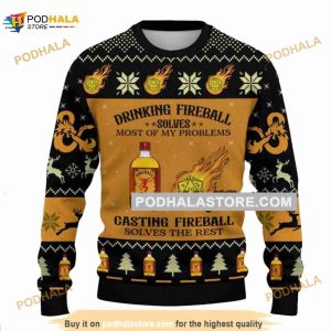 Dnd Fireball Ugly Christmas Sweater