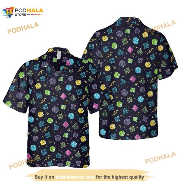 DnD Hawaiian Shirt, Dungeons and Dragons DnD Shirt, DM Gift, DnD Button Up Shirt
