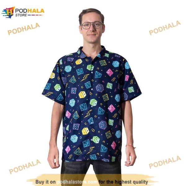 DnD Hawaiian Shirt, Dungeons and Dragons DnD Shirt, DM Gift, DnD Button Up Shirt