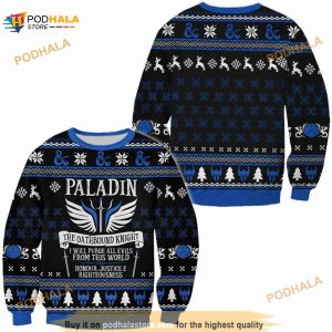 Dnd Paladin The Oathbound Knight Christmas 3D Ugly Sweater