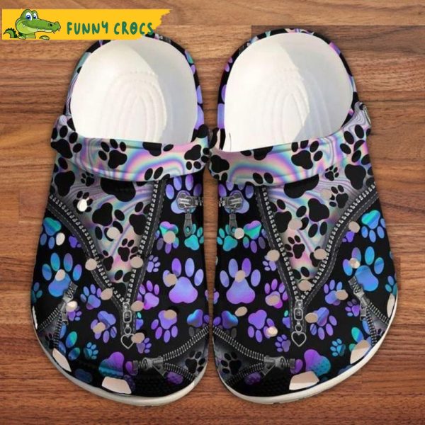 Dog Paw Hologram Cute Crocband 3D Crocs