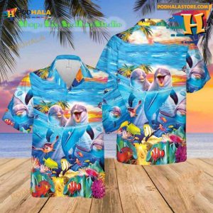 Dolphin Hawaiian Shirt, Dolphin Lover Shirt