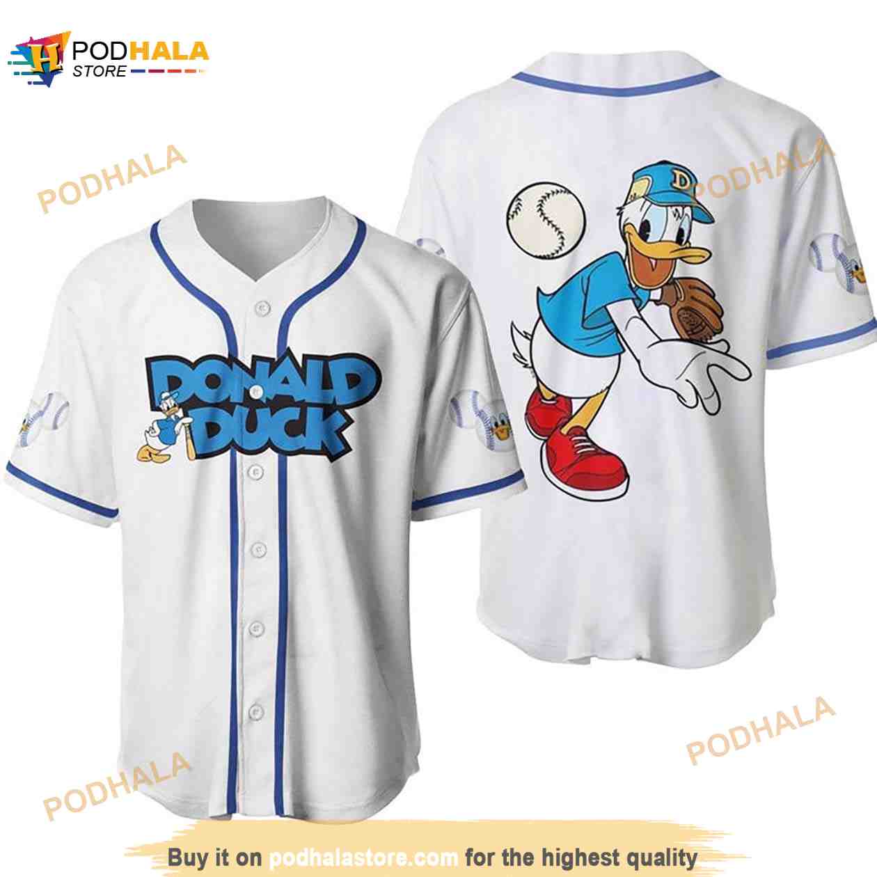 Personalized Donald Duck Disney Playing Baseball 3D Baseball Jersey - Bring  Your Ideas, Thoughts And Imaginations Into Reality Today