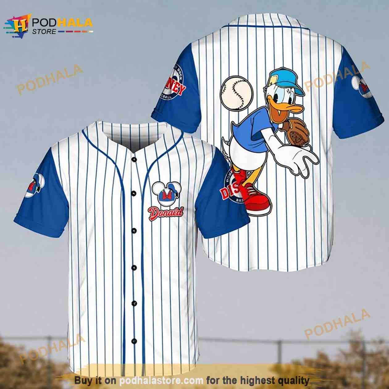 Mickey Mouse Disney Cartoon Pinstripe 3D Baseball Jersey - Bring Your  Ideas, Thoughts And Imaginations Into Reality Today