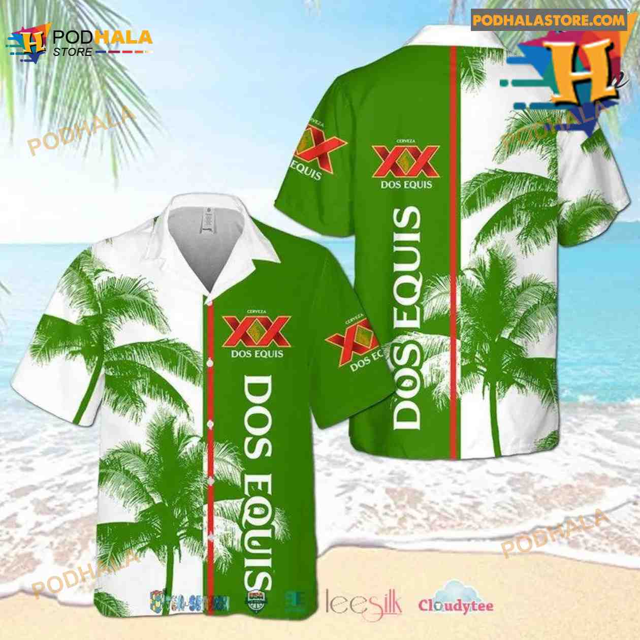 Dos Equis Beer Palm Tree Hawaiian Shirt Dos Equis Beer Palm Tree Hawaiian Shirt