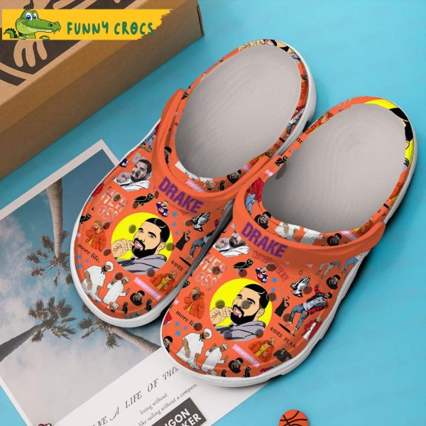 Drake Rapper Music Orange Crocband 3D Crocs Clog Shoes