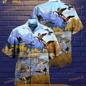Duck Fly Hawaiian Shirt, Duck Lover Gift, Duck Farm Gift