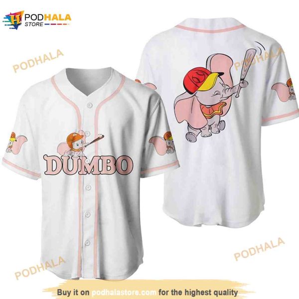 Dumbo Elephant Disney Cartoon Graphics All Over Print 3D Unisex 3D Baseball Jersey