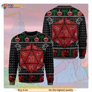 Dungeon And Dragon 3D Ugly Christmas Sweater For Women Men Gamer