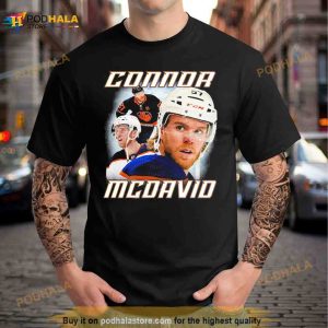 Connor McDavid Baseball Tee Shirt, Edmonton Hockey Men's Baseball T-Shirt