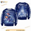Eeyore Donkey Castle Fireworks Blue Disney 3D Sweater