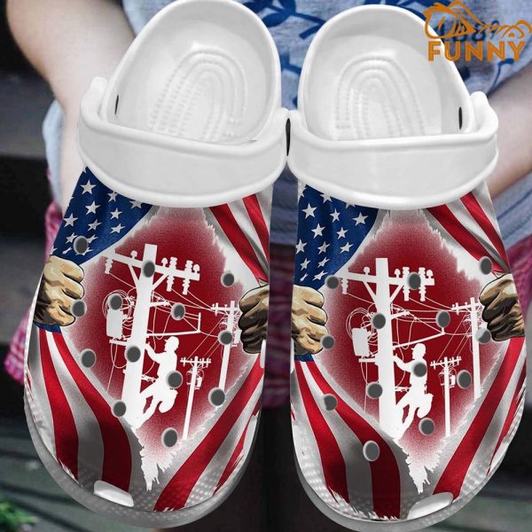 Electrician American Flag Crocband 3D Crocs