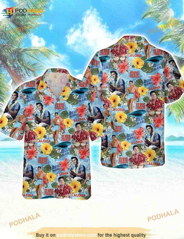 Elvis Presley Aloha Hawaiian Shirt, Elvis Hawaiian Shirt, Aloha Vibes Beach Shirt