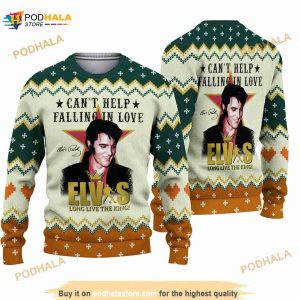 Elvis Presley Can't Help Falling In Love Ugly Christmas Ugly Sweater