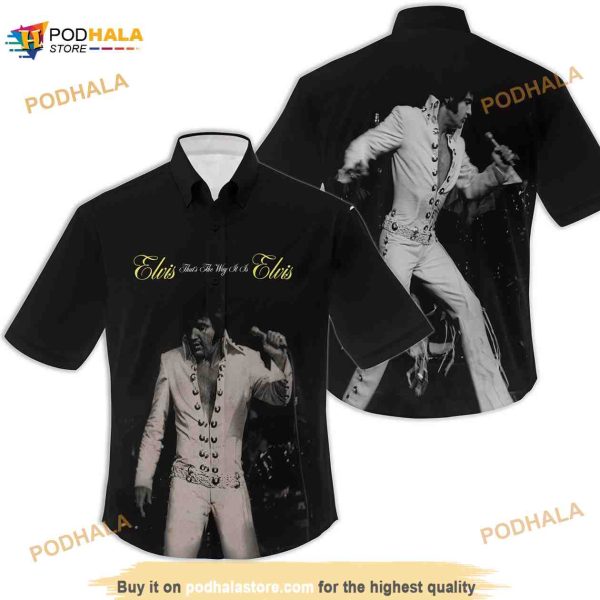 Elvis Presley Hawaiian Shirt, Music Aloha Shirt, Elvis Vintage Unisex Shirt